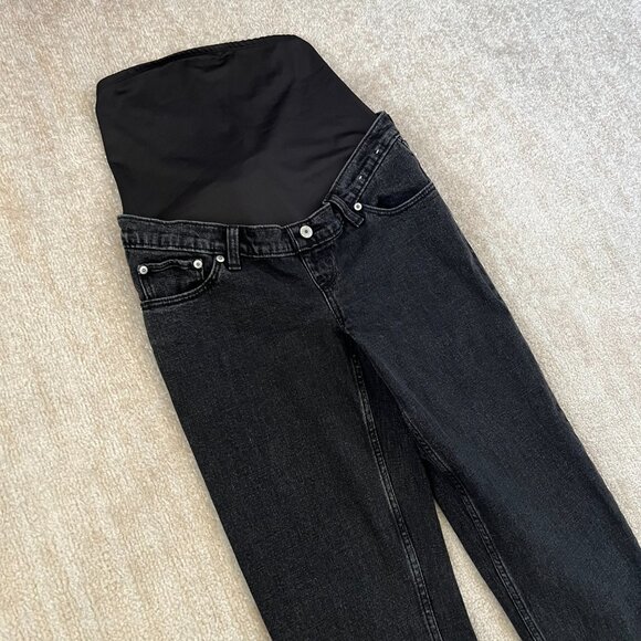 Abercrombie & Fitch The 90s Straight Leg Maternity Jeans 26/2 Long - Picture 3 of 11